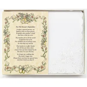 Personalized For Groom's Stepmother or Someone Dear Wedding Handkerchief