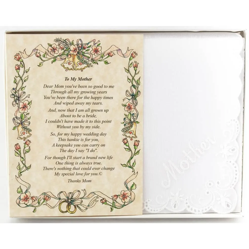 Personalized From the Bride to her Mother Wedding Handkerchief