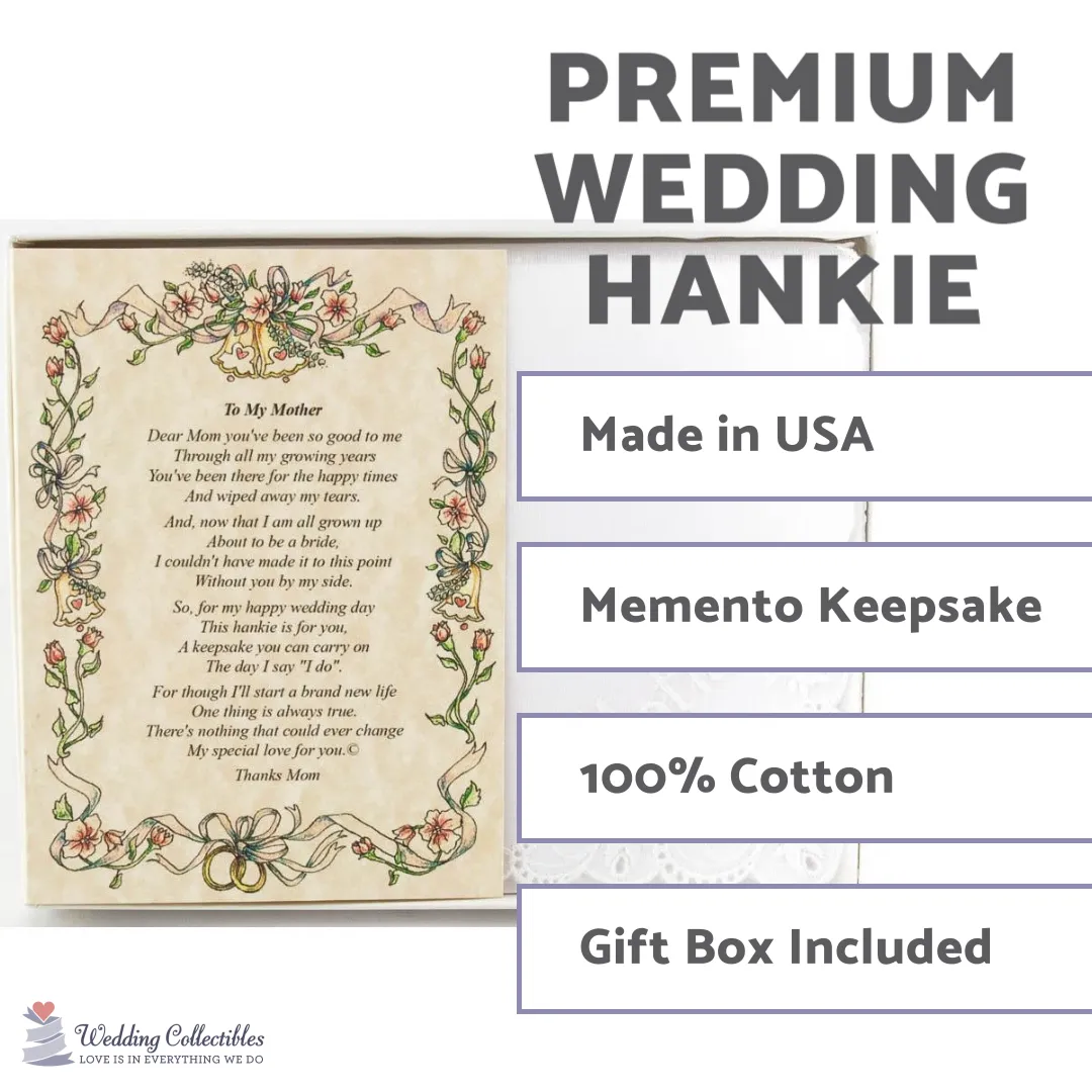 Personalized From the Bride to her Mother Wedding Handkerchief