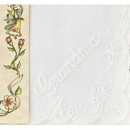 Personalized From the Groom to his Grandmother Wedding Handkerchief