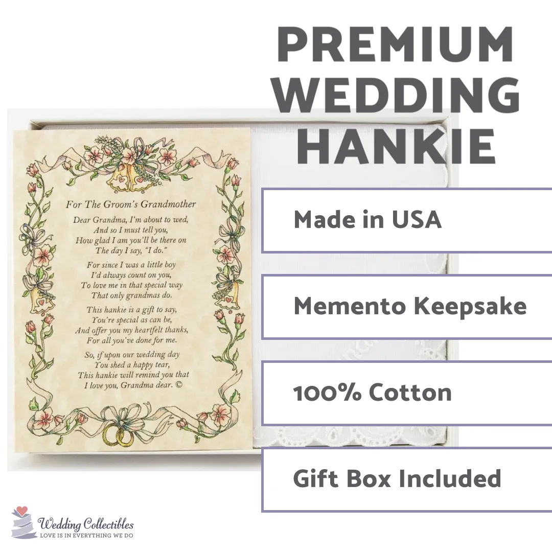 Personalized From the Groom to his Grandmother Wedding Handkerchief