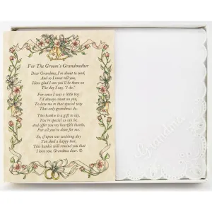 Personalized From the Groom to his Grandmother Wedding Handkerchief