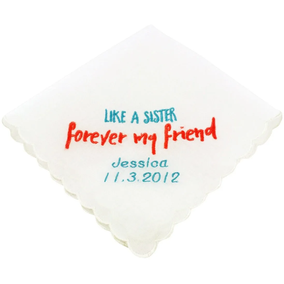 Personalized Like A Sister Wedding Handkerchief