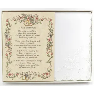 Personalized To My Bridesmaid Poetry Wedding Handkerchief Gift