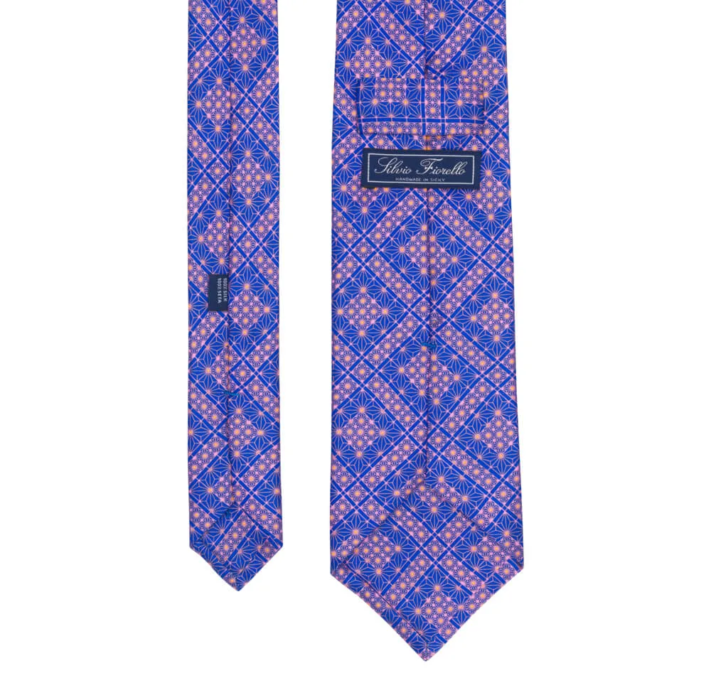 Pink and Blue Royal Elegance Duchesse Silk Tie