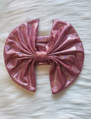 Pink metallic oversized 8.5" fashionable hairband (set of 4pcs for $9.99) DLH1119-2