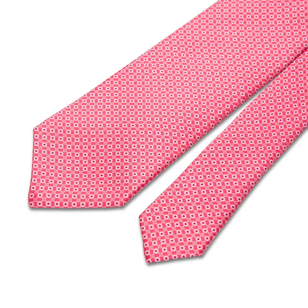 Pink Micro Motif Silk Tie