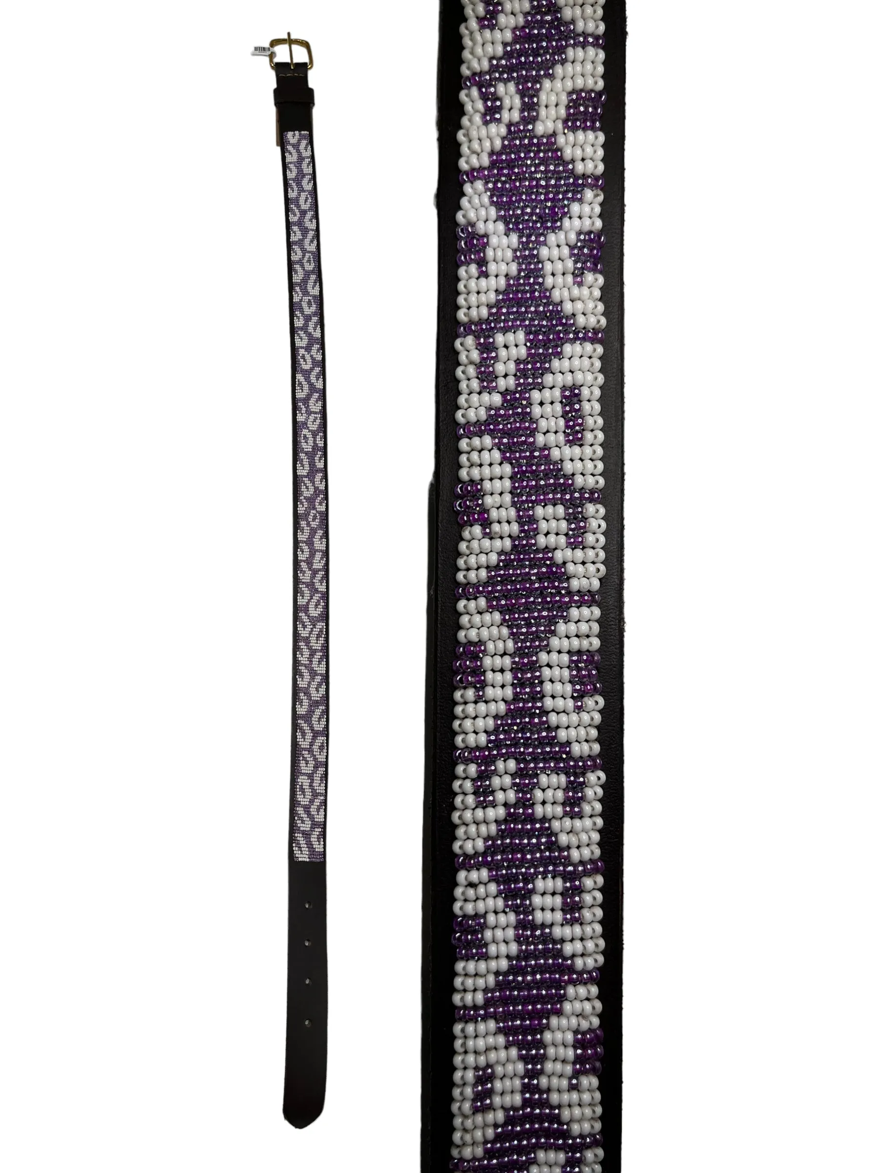 Purple Leopard Maasai Beaded Belt