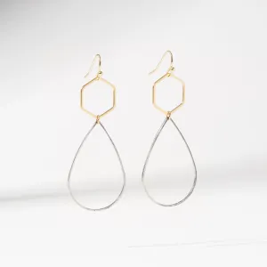 "Le Contour" Gold & Silver Drop Earrings