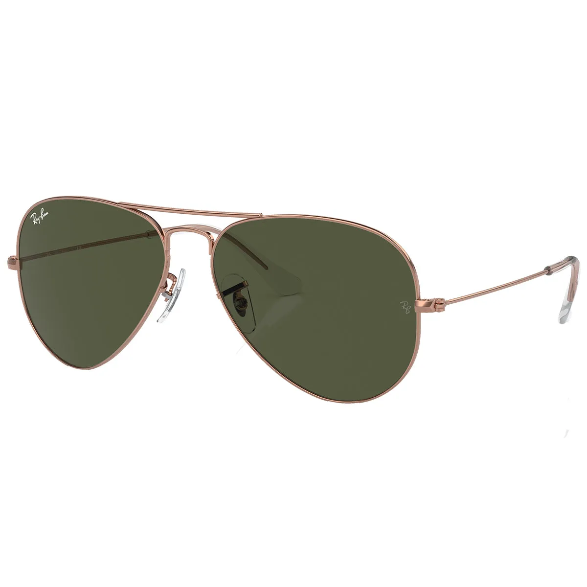 Ray-Ban Aviator Rose Gold Sunglasses - Polished Rose Gold/Green