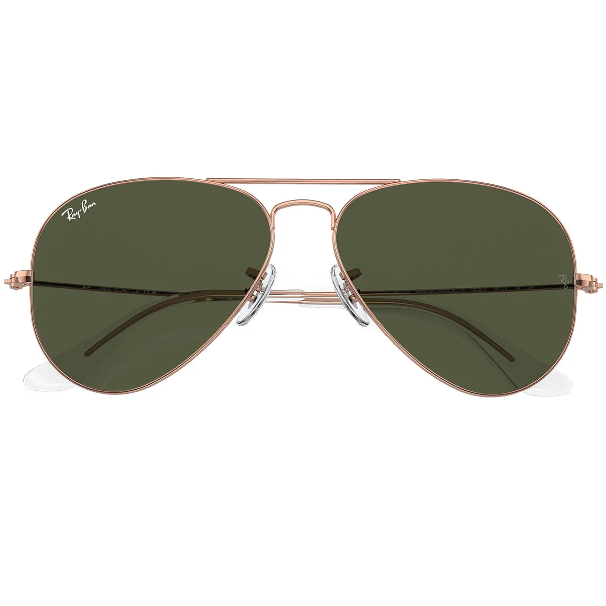 Ray-Ban Aviator Rose Gold Sunglasses - Polished Rose Gold/Green