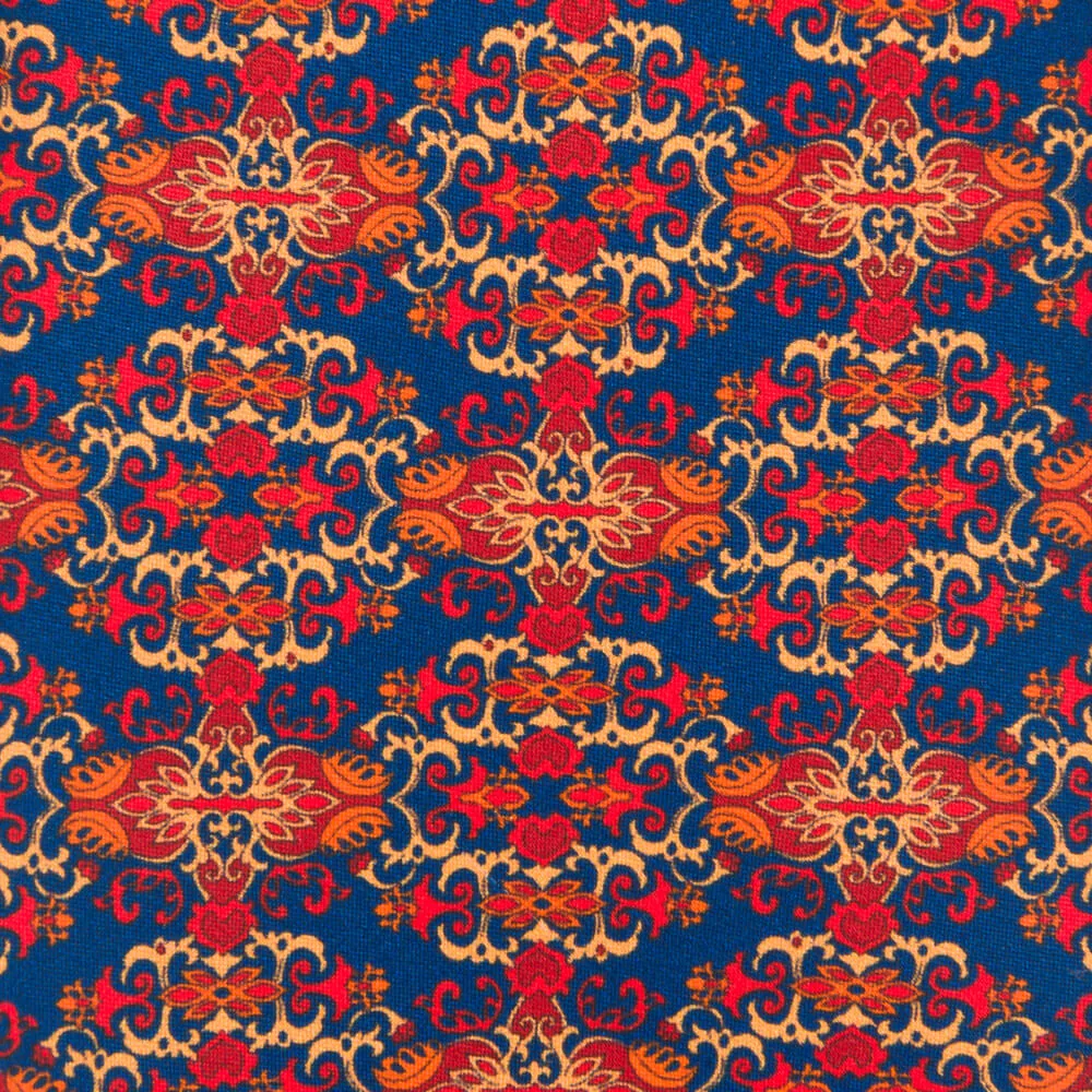 Red and Blue Charlemagne Duchesse Silk Tie