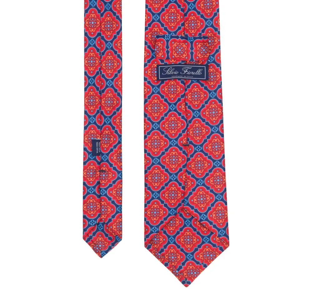 Red and Blue The Duke of Normandy Duchesse Silk Tie