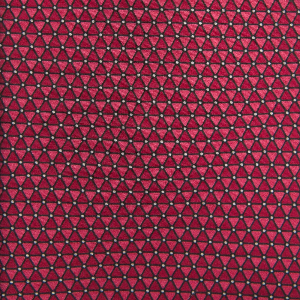 Red Micro Geometric Motif Silk Tie