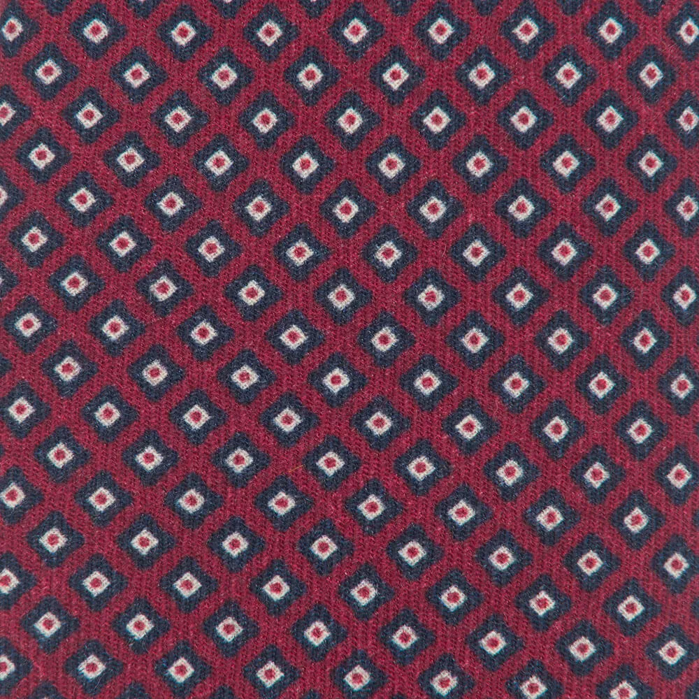 Red Refined Geometry Silk Wool Blend Tie