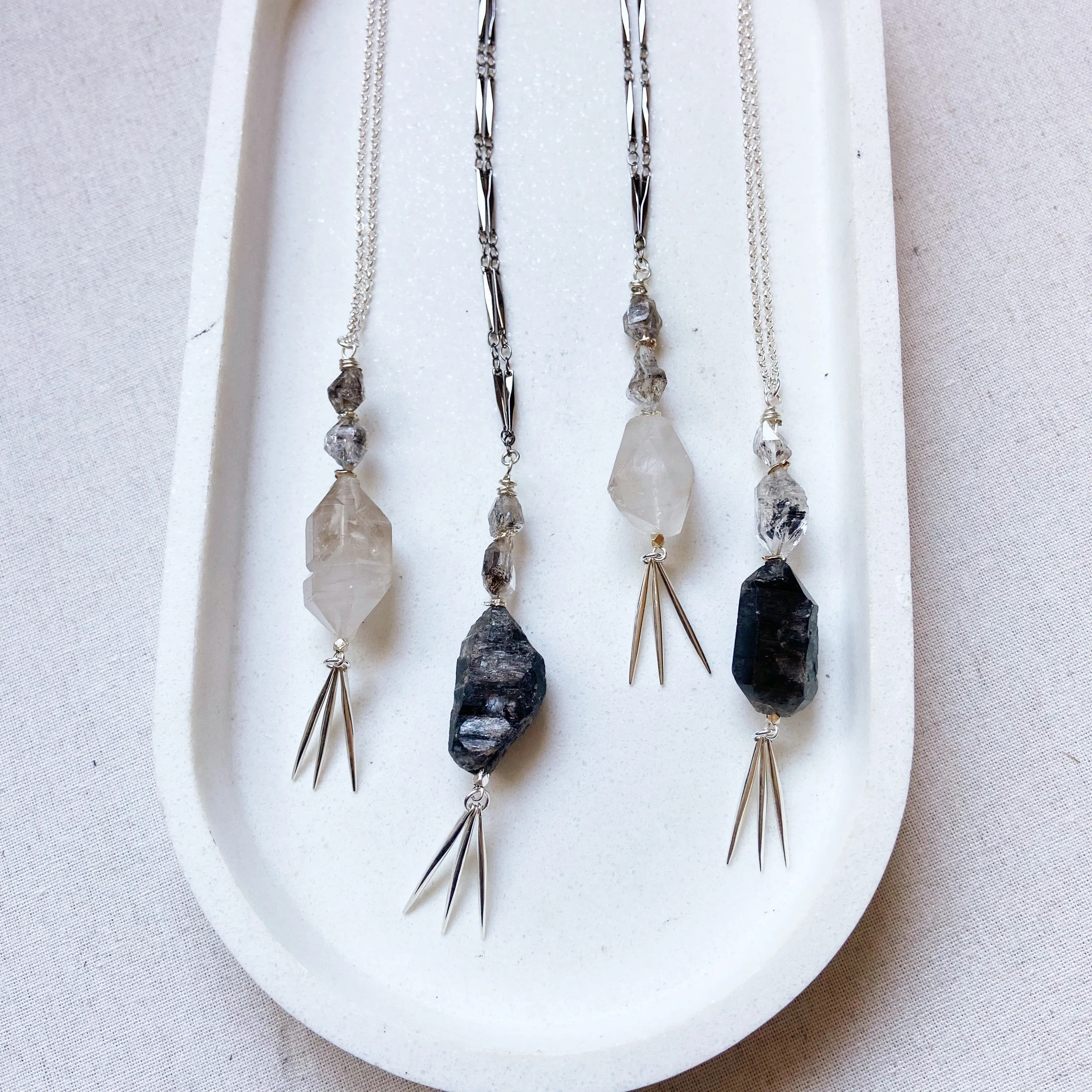 Ripple- Tibetan Quartz  Long Necklace