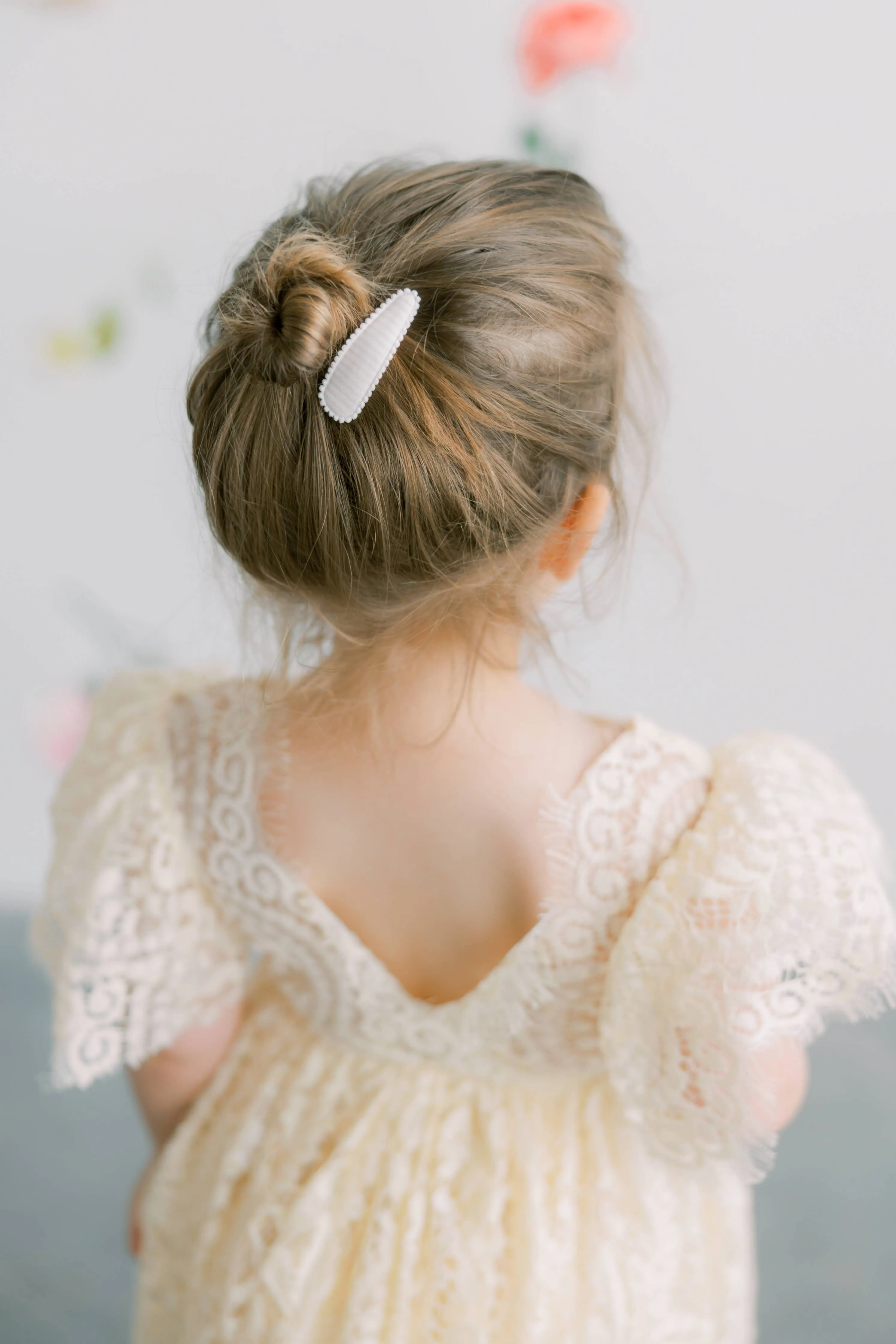 Rosa Pink Floral Fabric Hair Clips