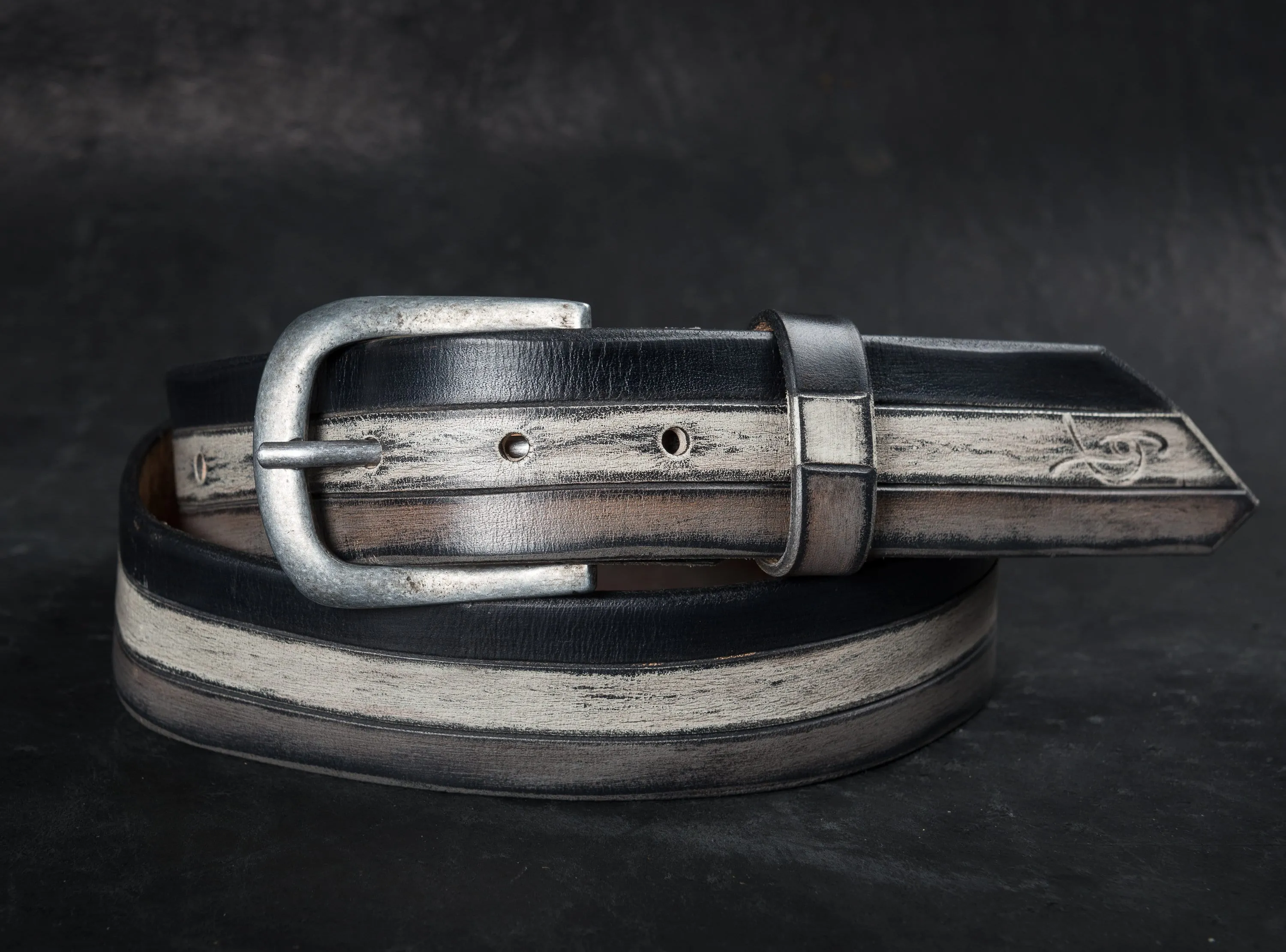 Rustic Leather Belt Mens  Unisex Style  Handcrafted Unique Accessories