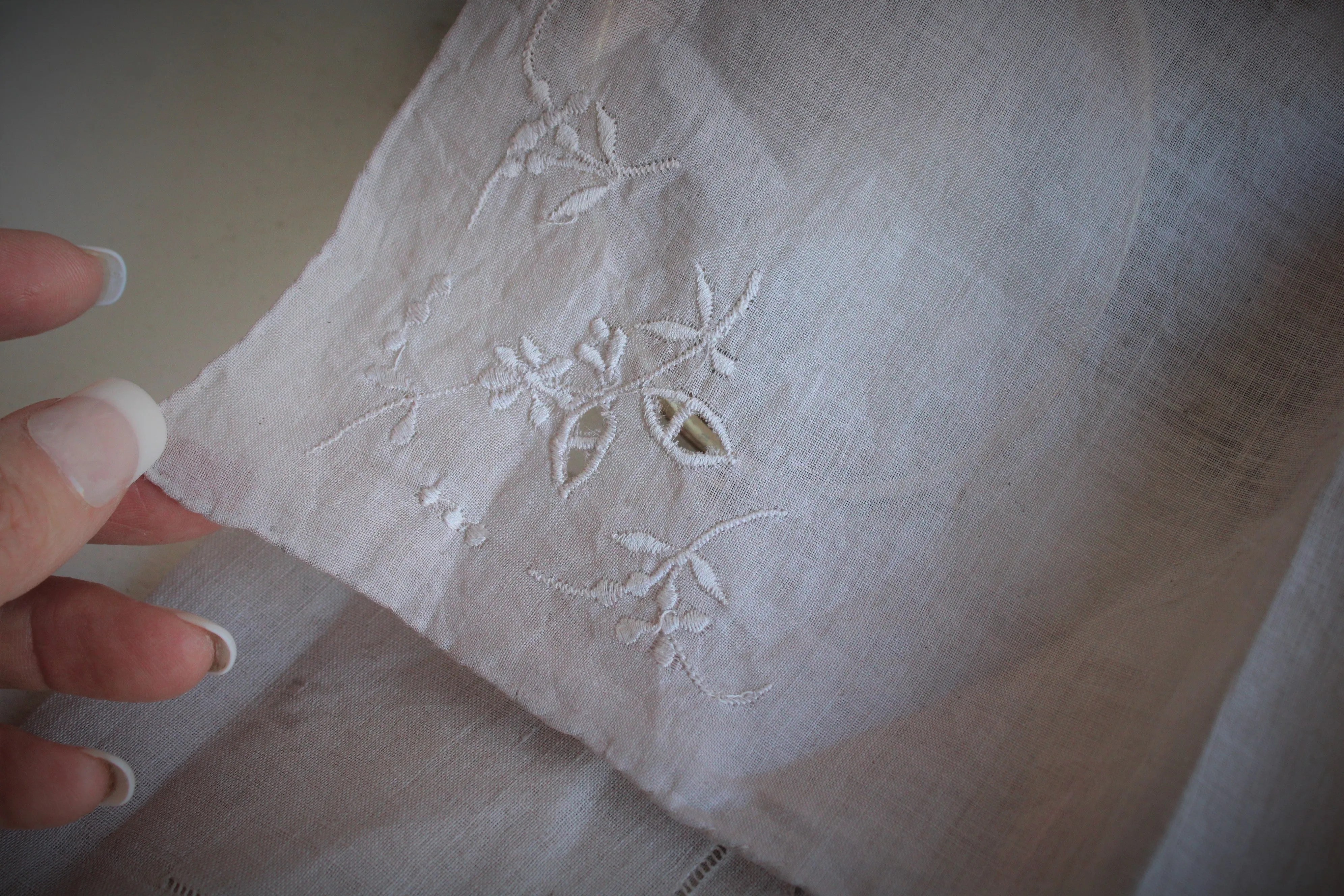 Set of Three Hand Plant Dyed Vintage Handkerchiefs in Silvery Lavender