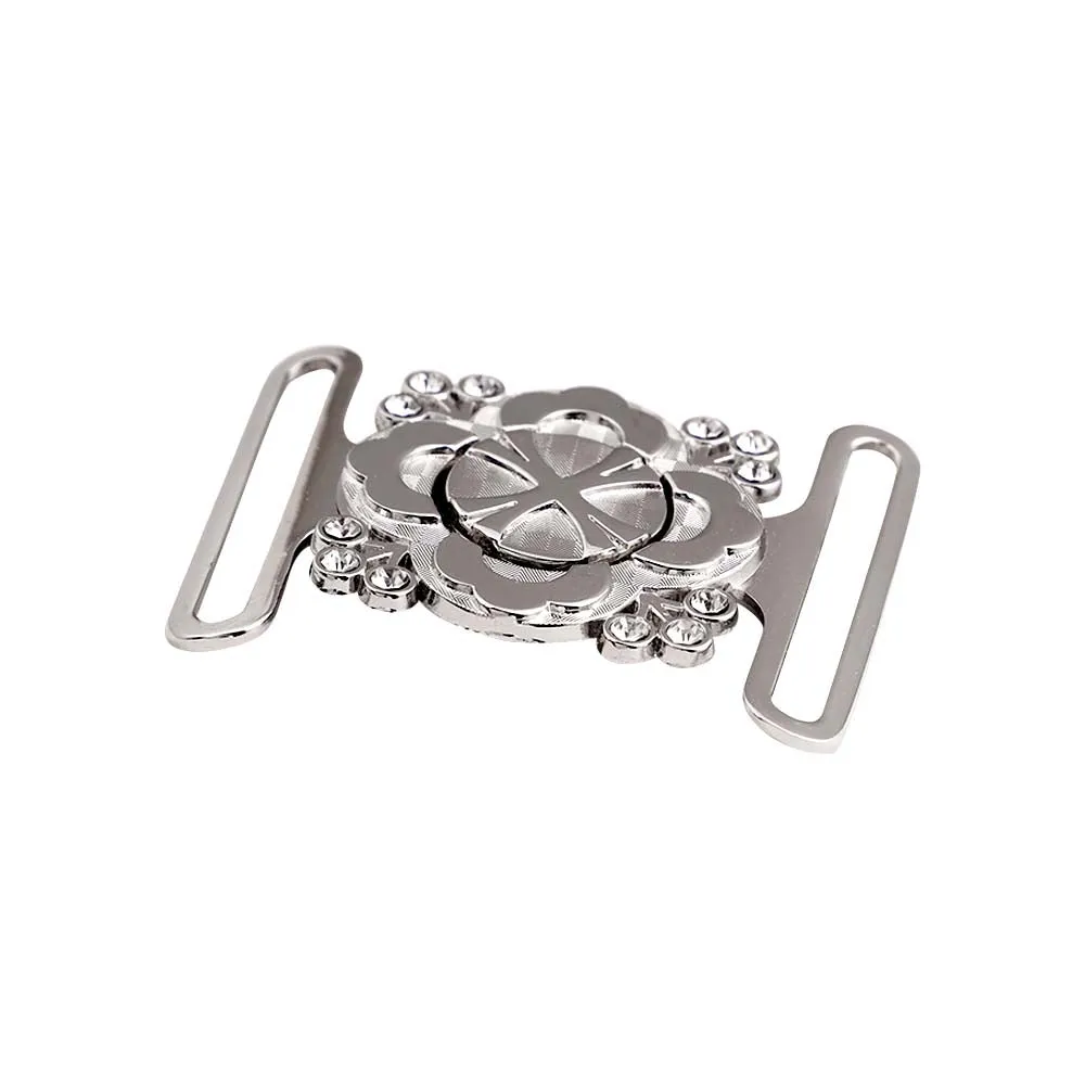 Shiny Floral Frame Style Closure Clasp 2 Part Belt Buckle