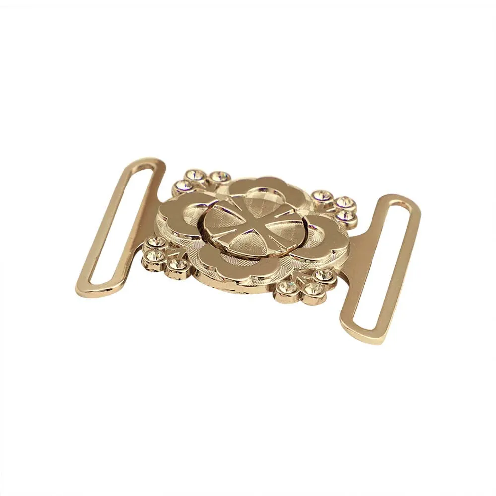 Shiny Floral Frame Style Closure Clasp 2 Part Belt Buckle