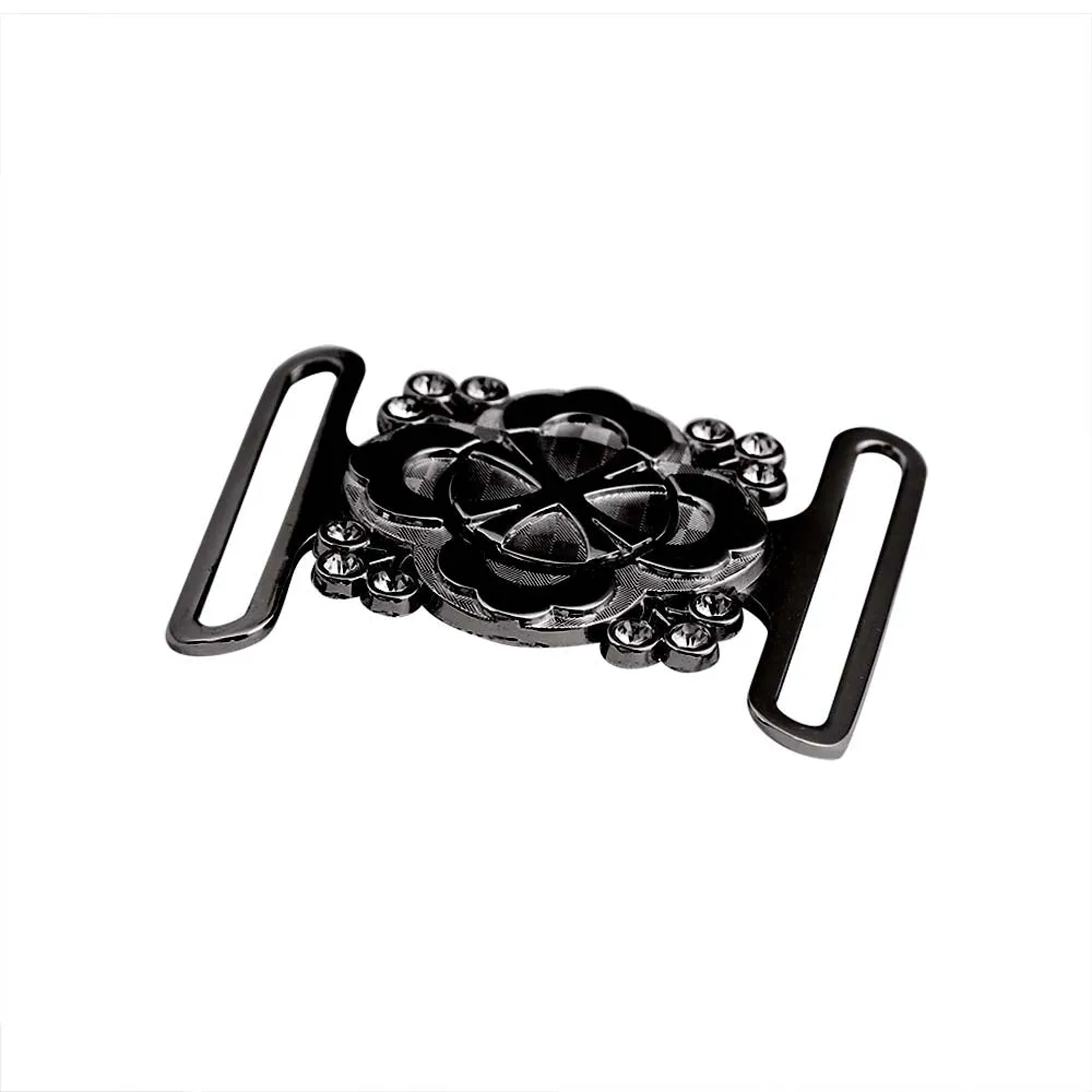 Shiny Floral Frame Style Closure Clasp 2 Part Belt Buckle