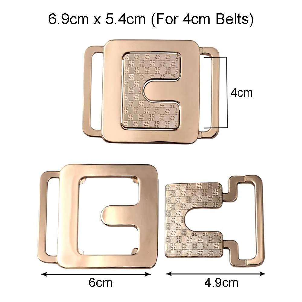 Shiny Gold & Matte Black Closure Clasp Metal Buckle for Belts