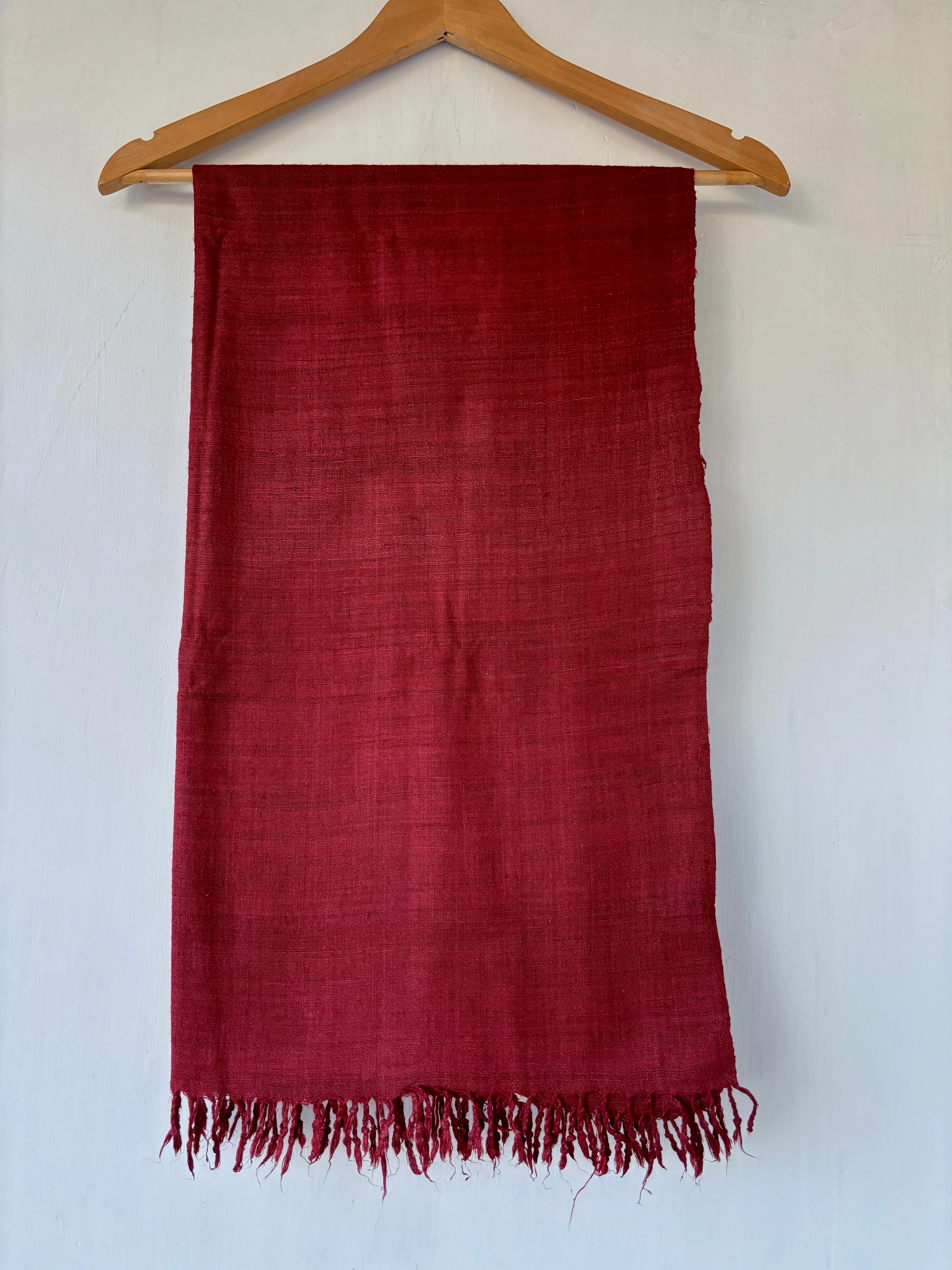 Solid Red Ahimsa Silk Scarf | Natural Sapanwood Dye