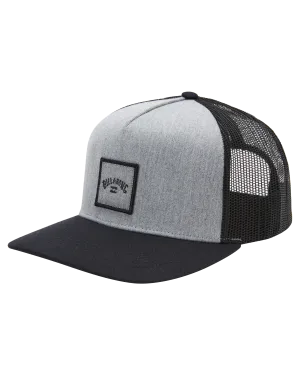 Stacked Trucker Cap in Grey Heather