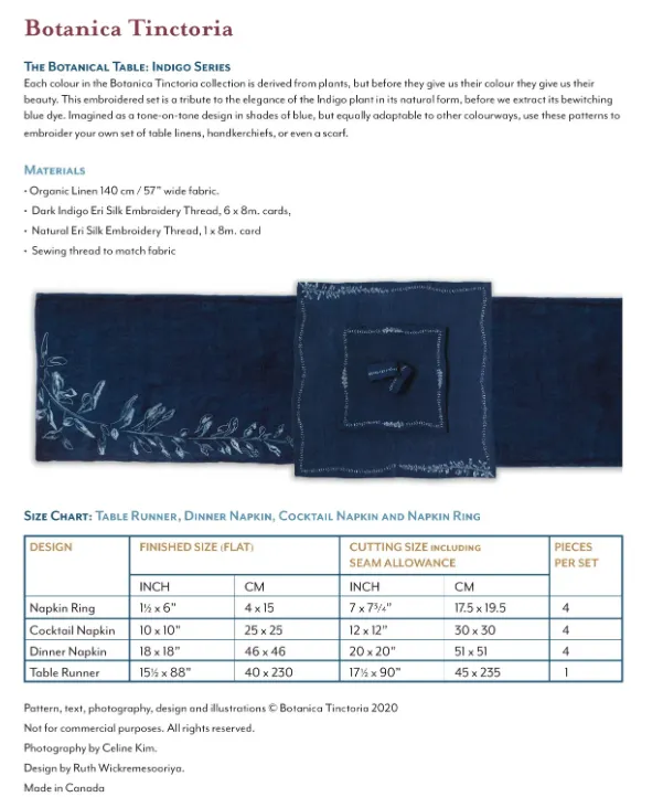 The Botanical Table: Indigo Series Table Linens