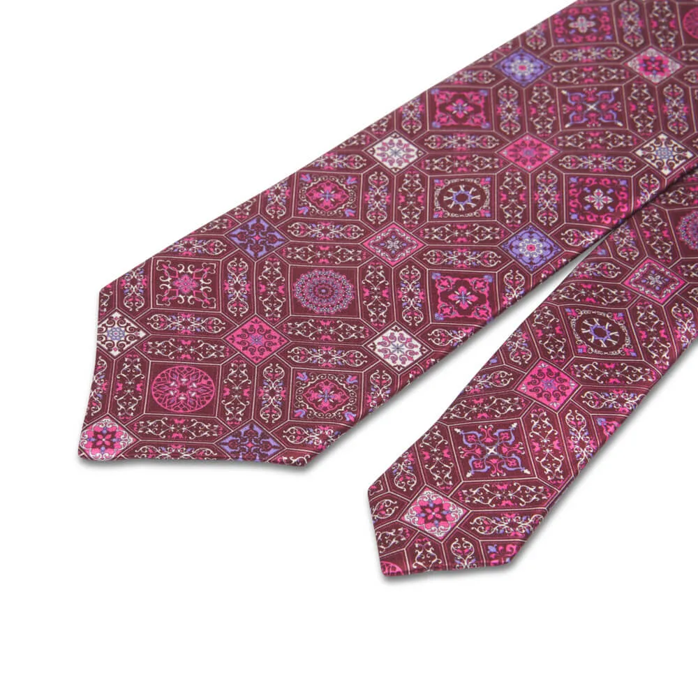 The Cathedral of Florence Magenta Duchesse Silk Tie