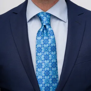 The Duomo Light Blue Duchesse Silk Tie