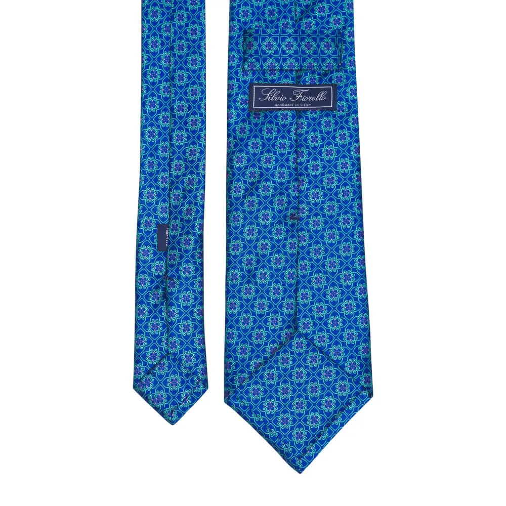 The Medici Blue and Green Duchesse Silk Tie