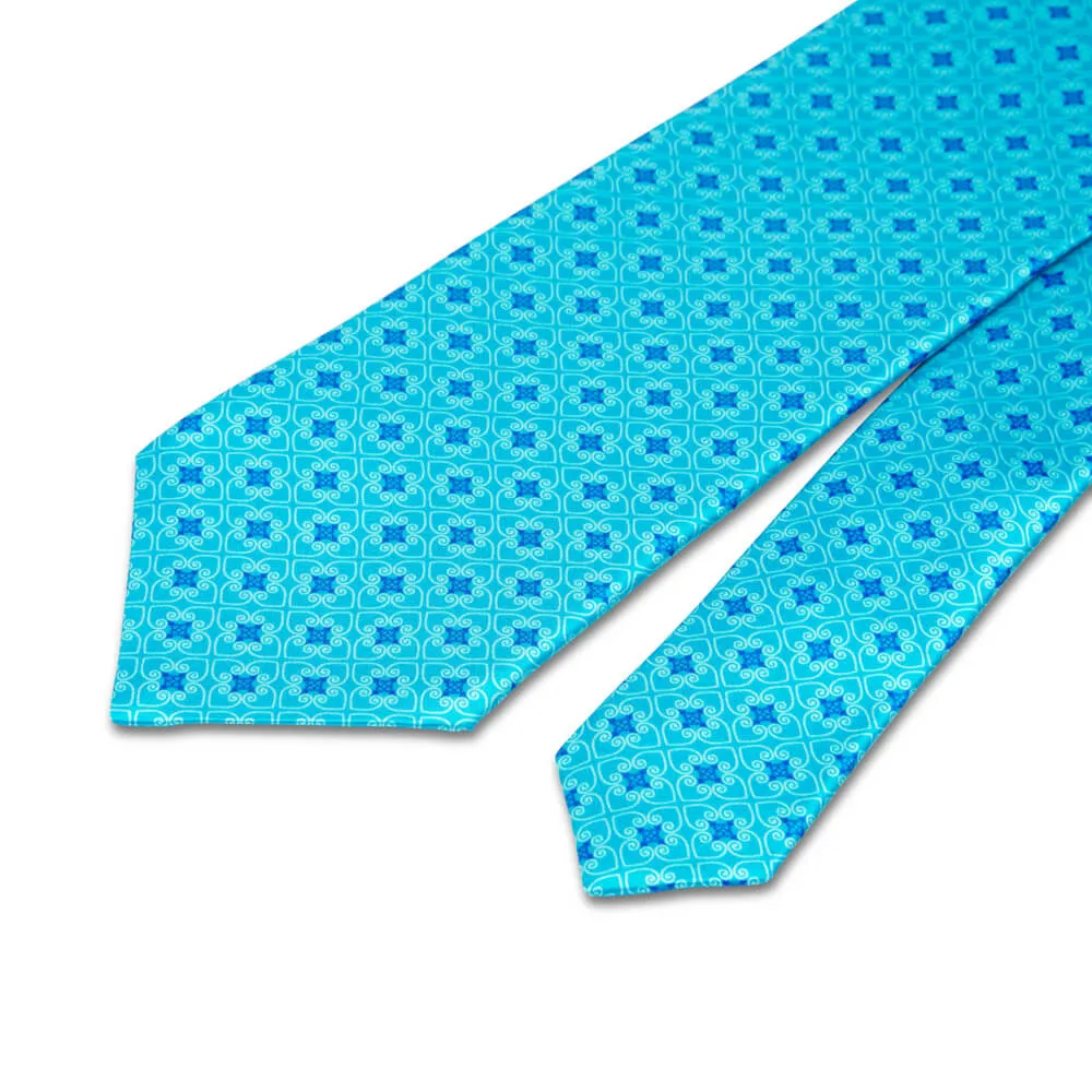 The Medici Light Blue Duchesse Silk Tie