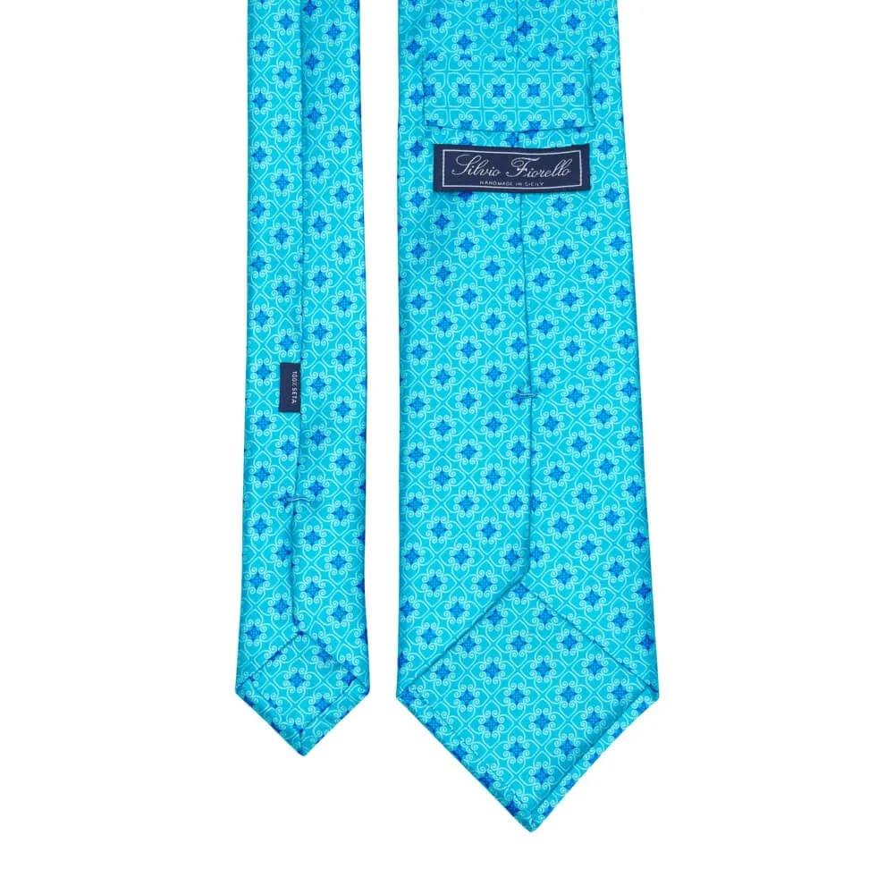 The Medici Light Blue Duchesse Silk Tie