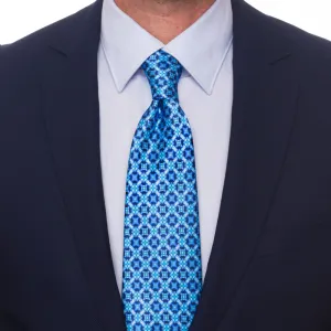 The Pearl of Sicily Blue Silk Duchesse Tie