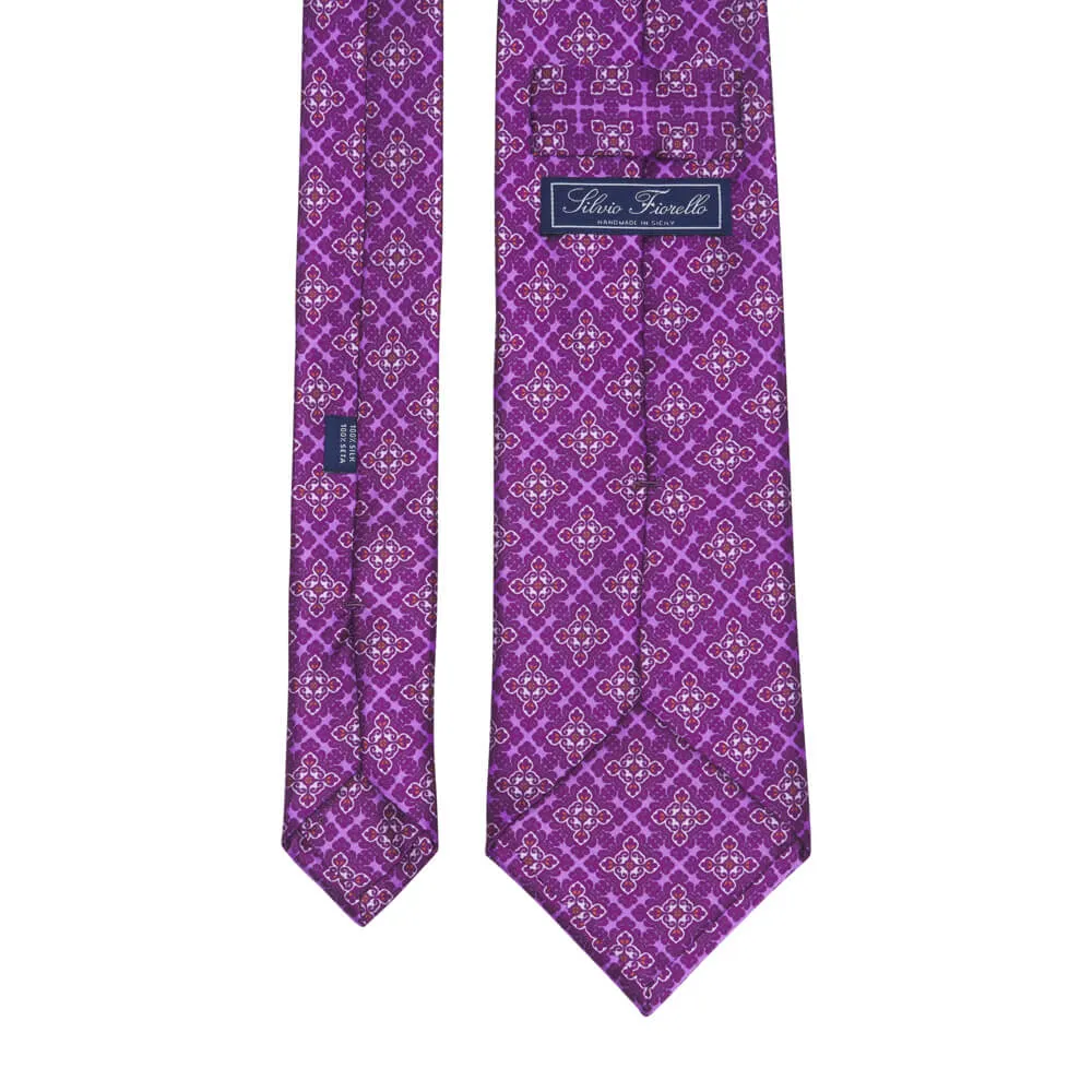 The Uffizi Purple Duchesse Silk Tie