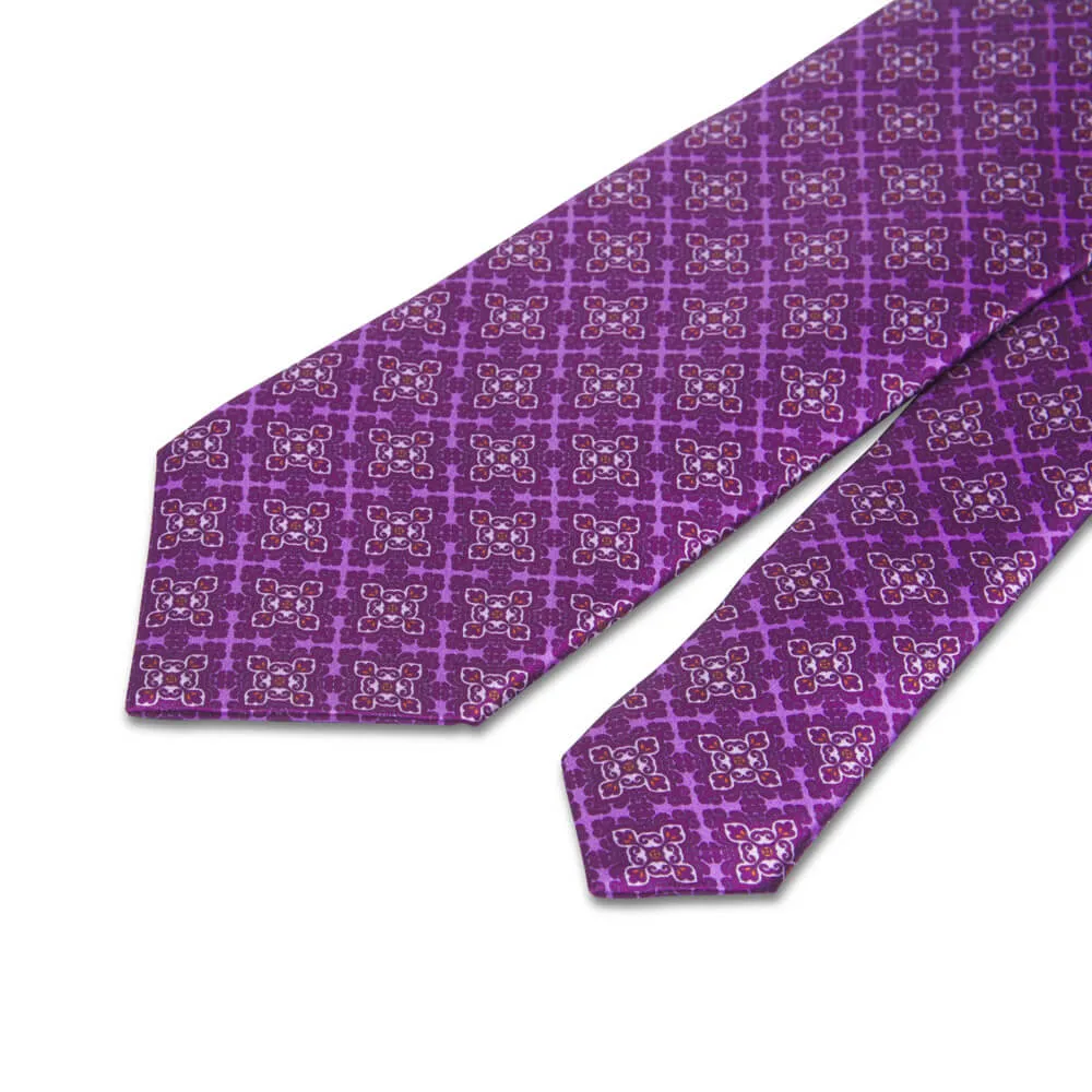 The Uffizi Purple Duchesse Silk Tie