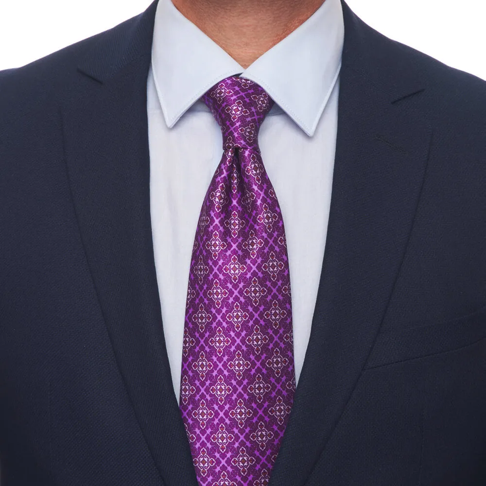 The Uffizi Purple Duchesse Silk Tie