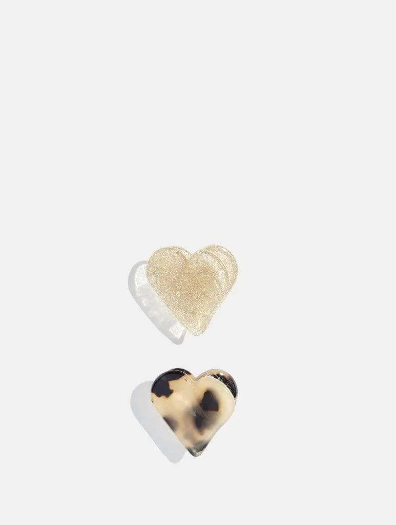 Tort Heart Hair Clips