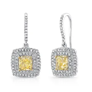 Uneek Double-Halo Earring 18K White Gold, 18K Yellow Gold LVE677