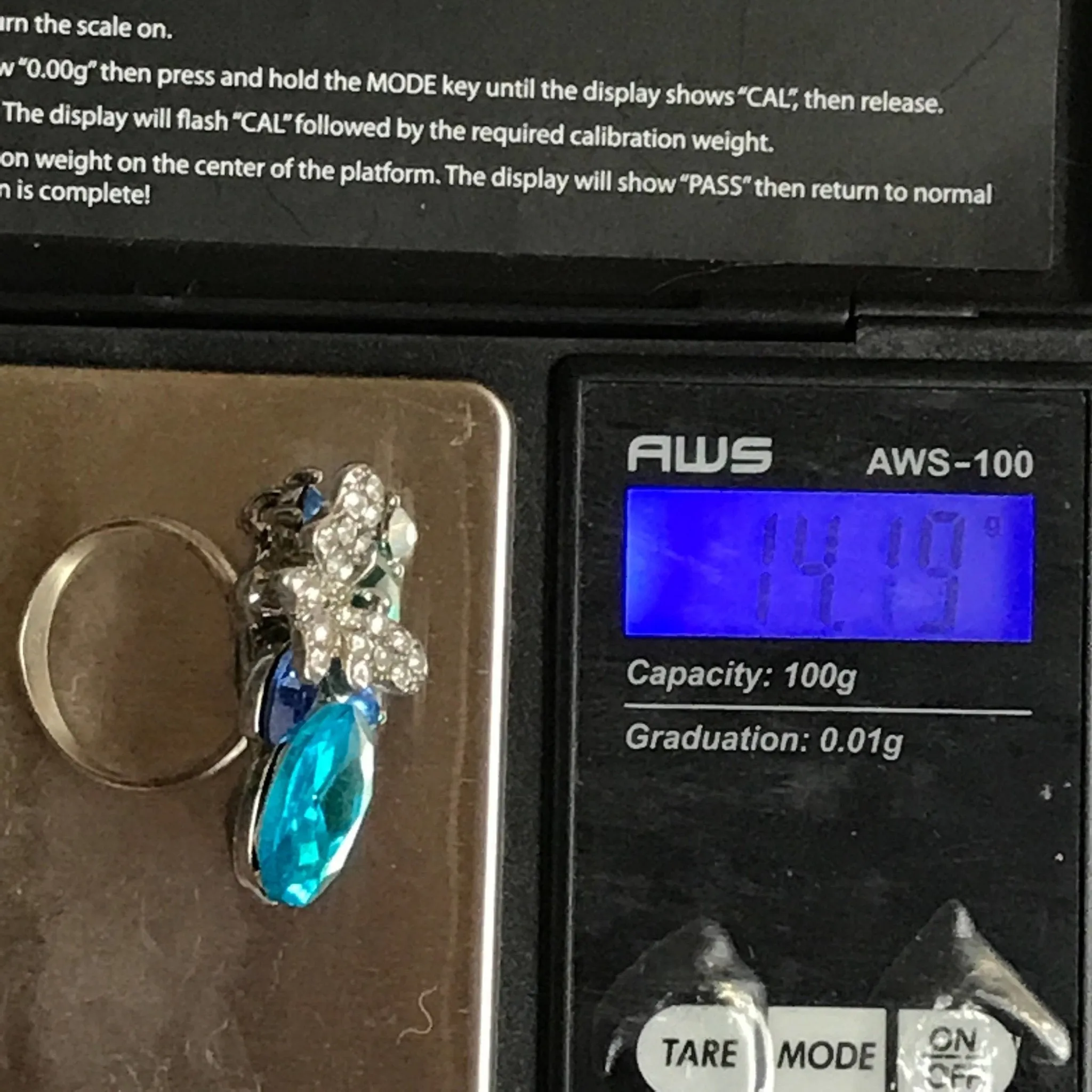 Upcycled Butterfly Ring. Blue Rhinestone Statement Ring. Costume Jewelry. Recycled Jewelry