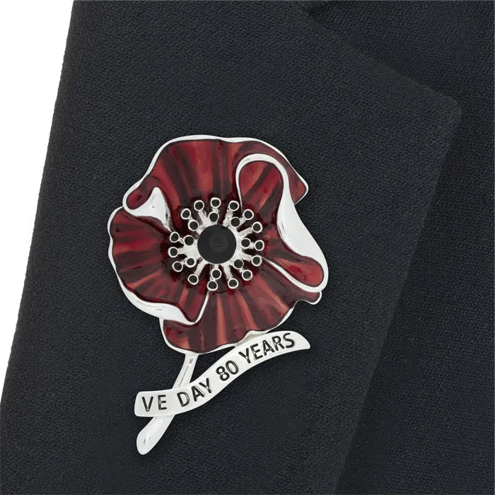 VE Day 80 Poppy Brooch