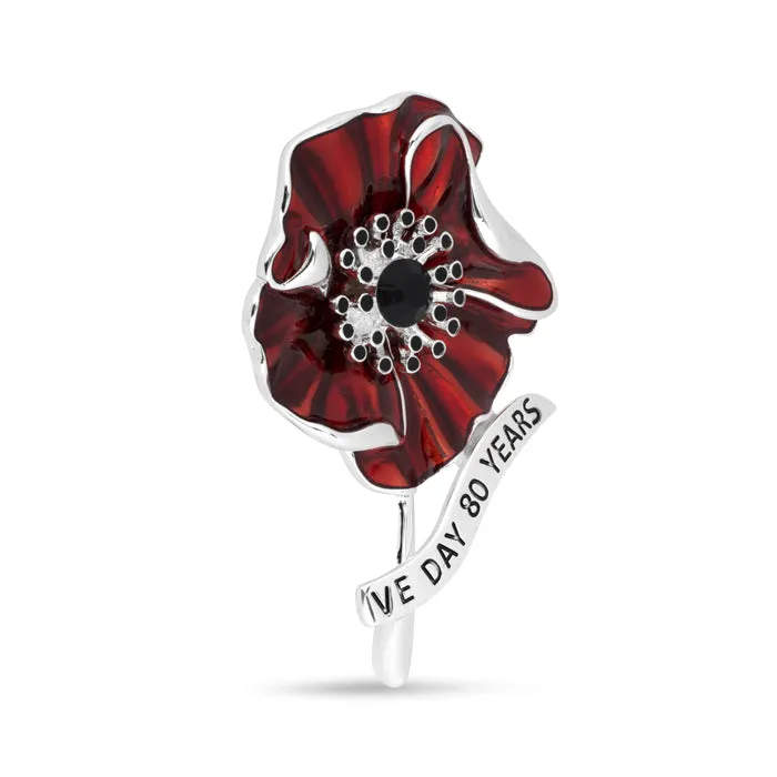 VE Day 80 Poppy Brooch