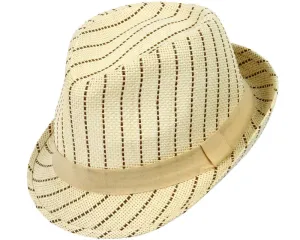 Venice Beach Striped Straw Fedora