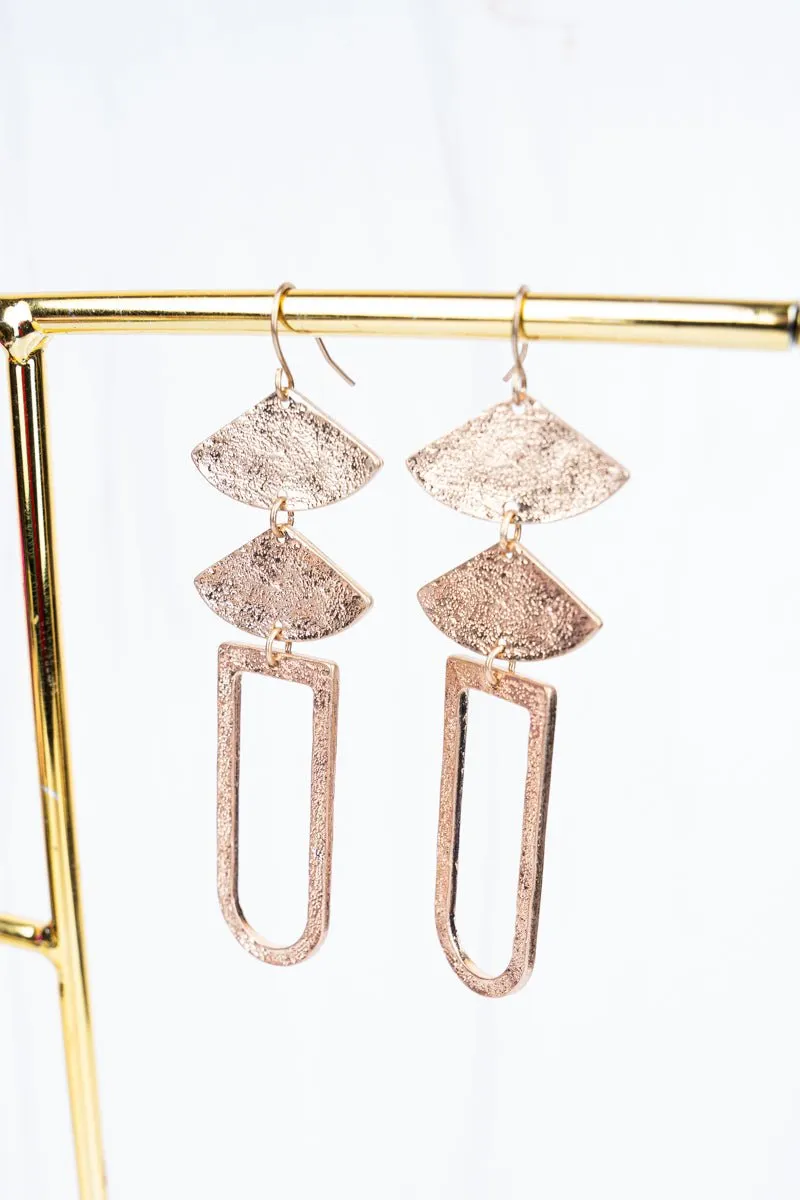 Viola Octavia Goldtone Scratched Dangle Earrings