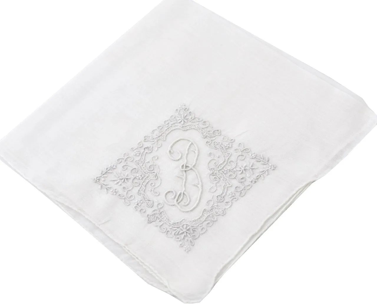 White monogrammed letter B vintage Madeira handkerchief SOLD