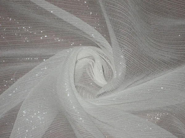 White silk silver lurex chiffon 44&quot; wide ( dyeable)