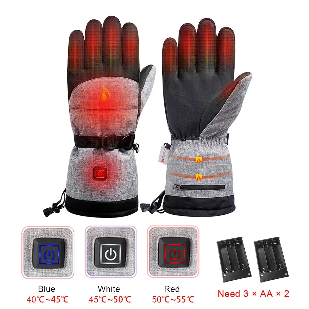 Winter Heating Gloves Touch Screen 3M Cotton Hand Warmer Electric Thermal Gloves Waterproof Snowboard Cycling Moto Ski Outdoor