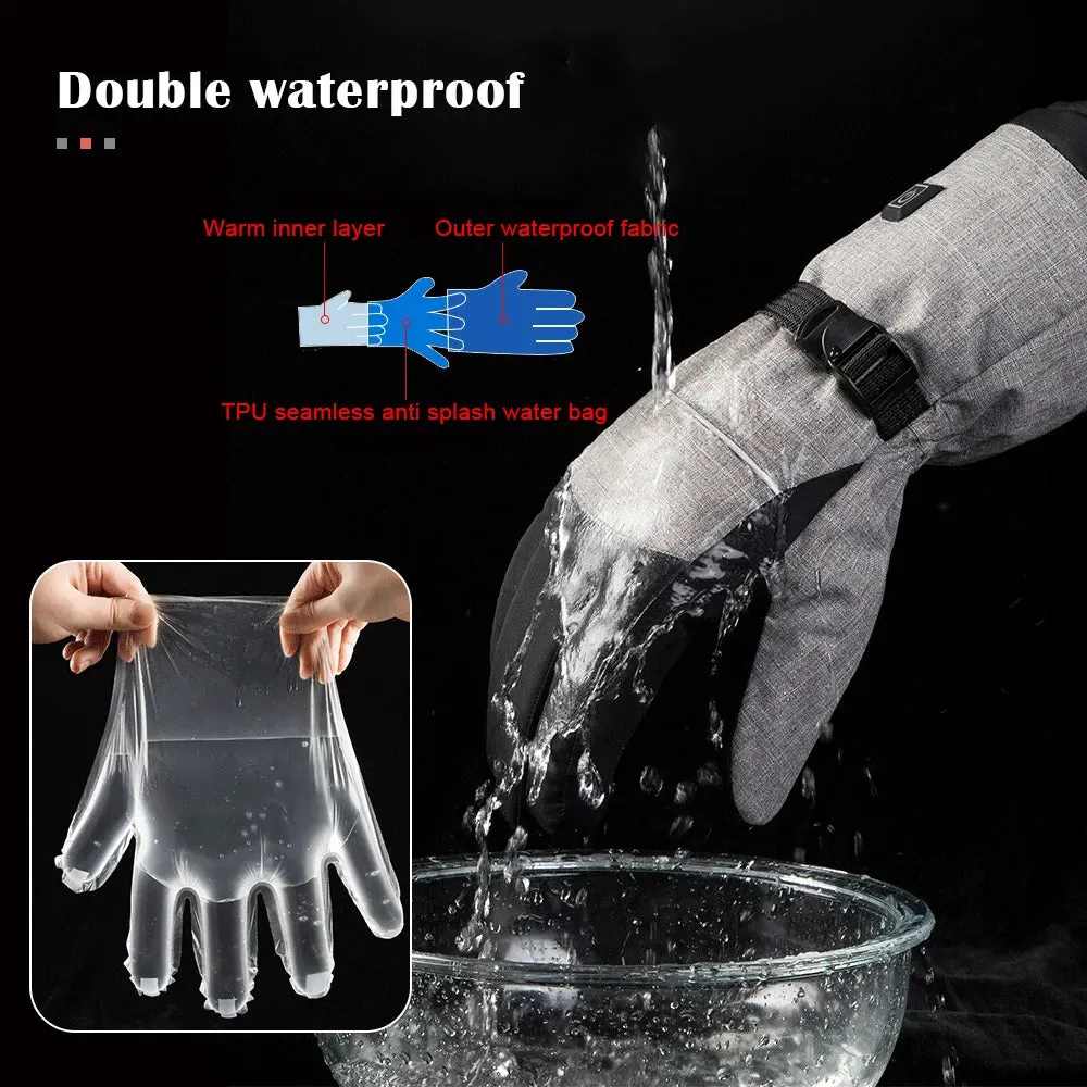 Winter Heating Gloves Touch Screen 3M Cotton Hand Warmer Electric Thermal Gloves Waterproof Snowboard Cycling Moto Ski Outdoor